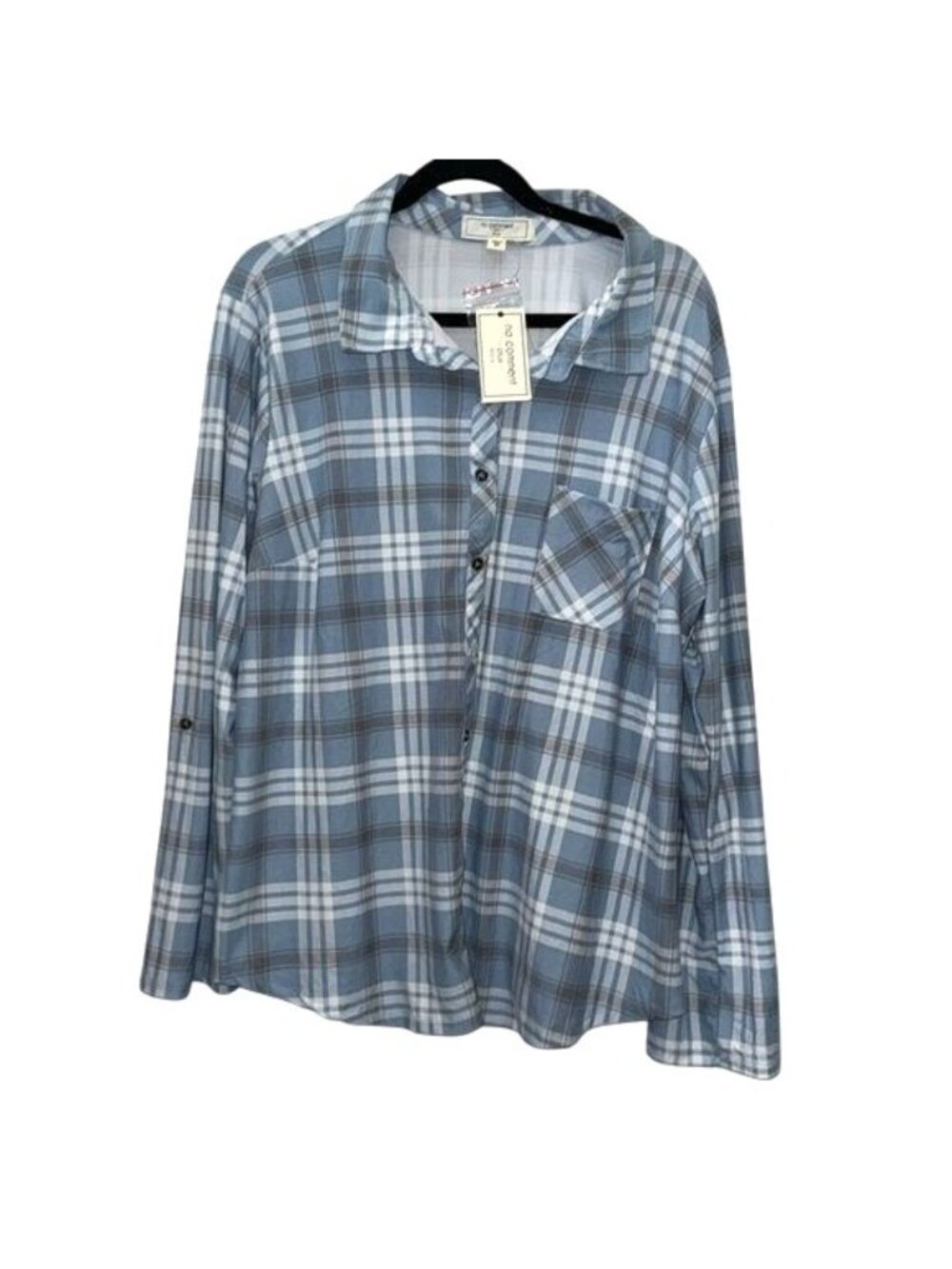 No Comment Plus Size 3X Plaid Button-Down Shirt